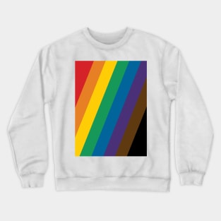 Philadelphia Rainbow Pride Flag (Proud LGBTQ+ Community Pride Flag) Slanted Version Crewneck Sweatshirt